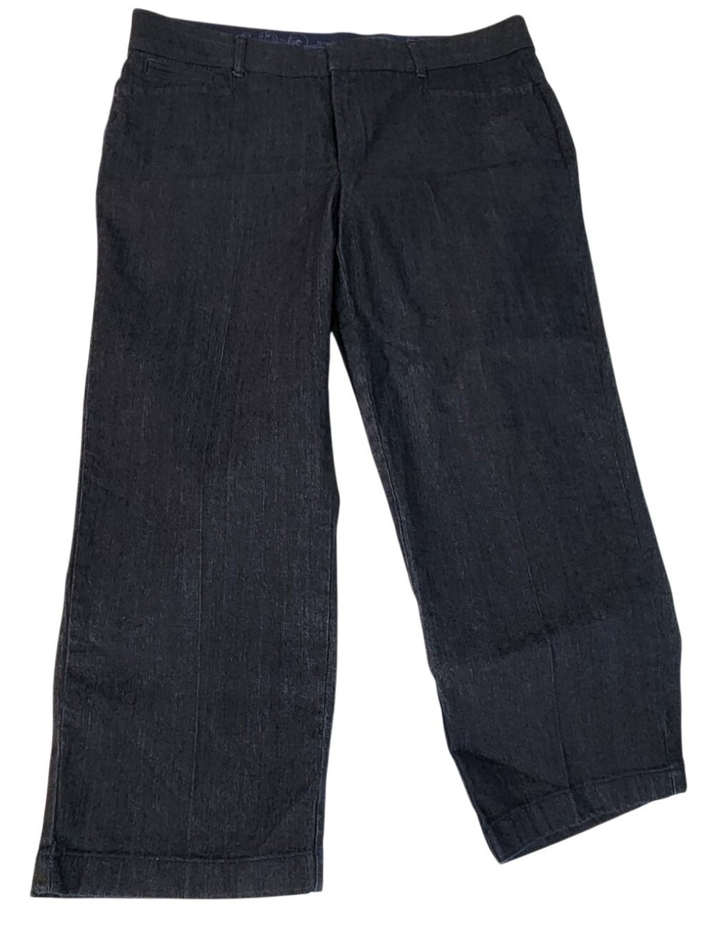 JM Collection Straight Leg Dark Denim Capri Pants Sz 14 Casual